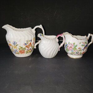 Vintage Lot 3 Aynsley Creamers 3.34" to 3"